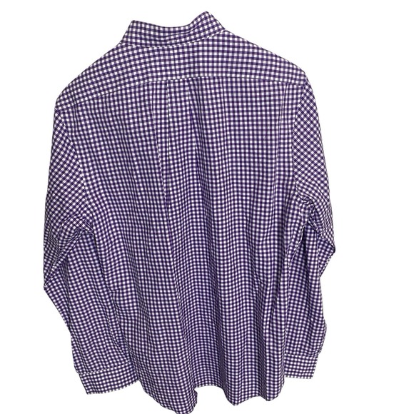Polo Ralph Lauren L/S Oxford Button Front Shirt Men's Small Gingham Check Purple - Picture 3 of 5